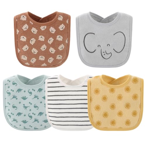 The Peanutshell Baby Boy or Girl Terry Bibs Set of 10-100% Cotton, Soft, Absorbent Baby Bibs for Boys and Girls, Unisex Toddler Baby Boy or Girl Bibs Set, Newborn & Infant Bib - Soft Neutral4