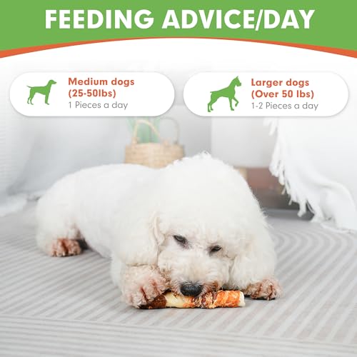 Mon2Sun Dog Treats, Triple Flavor 6 Inch Chicken Liver Chicken Duck And Chicken Wrapped Rawhide Sticks thumb #3