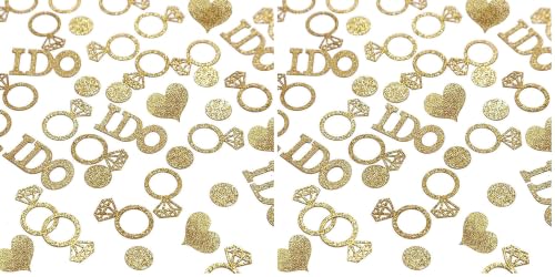 Image of Gold Wedding Confetti, 100 Pcs I DO Engagement (Pack of 2)
