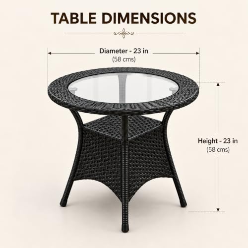 Image of Outdoor & Indoor Patio Furniture Set, 4 Chairs & 1 Table, Bistro Set for Balcony, Garden, Lawn, Terrace & Rooftop, Black
