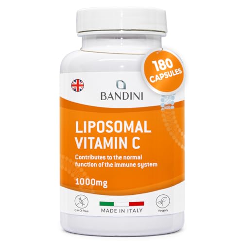 Bandini® Liposomal Vitamin C | High Strength Ascorbic Acid Capsules, High Absorption & Bioavailability | Immunity, Energy, Skin Support - Boosts Collagen & Reduces Fatigue (180 Count (Pack of 1))