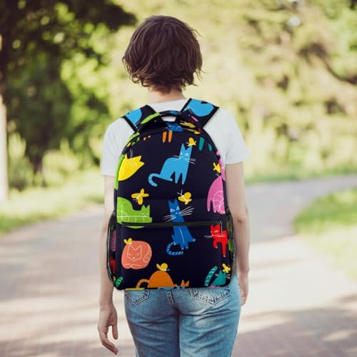 Sac à dos chat pour école et voyage multicolore décontracté 40cm - 6