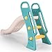 DOLU: Junior Slide - Green-Yellow-White - Indoor-Outdoor Toy, 2 Step Handrail Ladder, Plastic Playground Equipment, Backyard Activity, Kid-Toddlers 2+