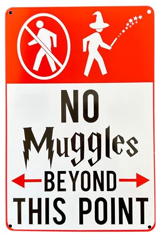 Póster de DiiliHiiri Cartel Divertido de " Muggles " — 30x20cm chapa— Regalo Cómico para Fans de Harry Potter | Decoración con Temática Mágica — Letrero Humor (2635-273)