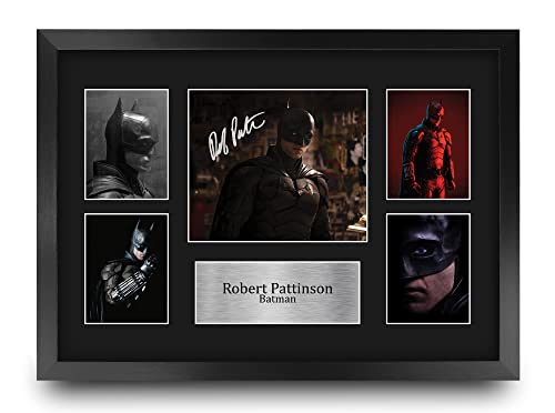 HWC Trading Robert Pattinson Batman Joker 16 x 12 inch (A3) Printed Gifts Signed Autograph Picture Display for Movie Memorabilia Fans - 16" x 12" Framed