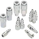 WYNNsky Air Compressor Hose Fittings, 1/4'' Universal Quick Connect Coupler, Steel Material, 14PCS