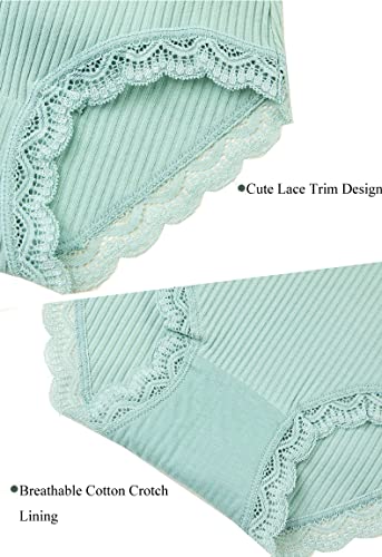 Teen Girls Cotton Underwear 6 Pack Comfort Lace Trim Briefs Panties4