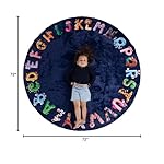 ABC Kids XL 6 ft Alphabet Rug - Nursery & Classroom - Circle Blue - Image 2