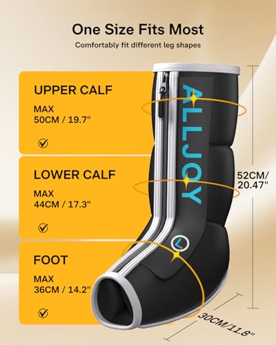 Image of ALLJOY Leg Massager with Heat and Compression, Sequential Leg Compression Massager Boots with 2 Heat 4 Mode 4 Intensity, Leg Massager for Circulation and Pain Relief FSA