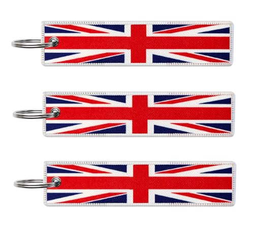 JAVD United Kingdom Flag Keychain Tag with Key Ring (3