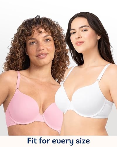 Image of Fruit of the Loom Women's Smooth Cotton T-Shirt Bra - Ultra-Soft, Flexible, and Invisible Under Tees