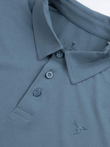 Image of TECHNOSPORT Mens Slim Fit Solid Full Sleeve Cotflex Polo T-Shirt for Regular and Casual Uses
