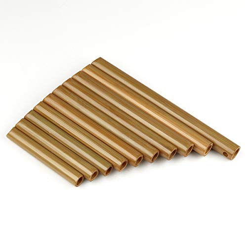 10 Pipes Pan Flute C Key Pan Pipes Woodwind Instrument Traditional Musical Instrument Bamboo Pan flute (Left Hand)