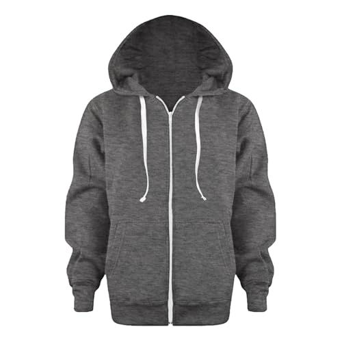 Toddler Casual Sweatshirt Zip Up Hooded Sports Jacket with Pocket Kids Boys Girls Athletic Dark Gray 11-12 Years Camo Hoodie