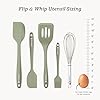 Starpack 'Flip & Whip' Premium Silicone Baking Utensils Set (5 Pcs) - 10" Green Cooking Utensils with Large and Small Spatulas, Whisk and Basting Brush - Heat Resistant to 600°F - Baking Tool Set #3