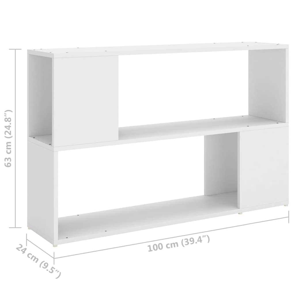 Scaffale per soggiorno, libreria, scaffalatura decorativa, libreria, bianco, 100 x 24 x 63 cm, materiale in legno per libri, soggiorno, studio, ufficio
