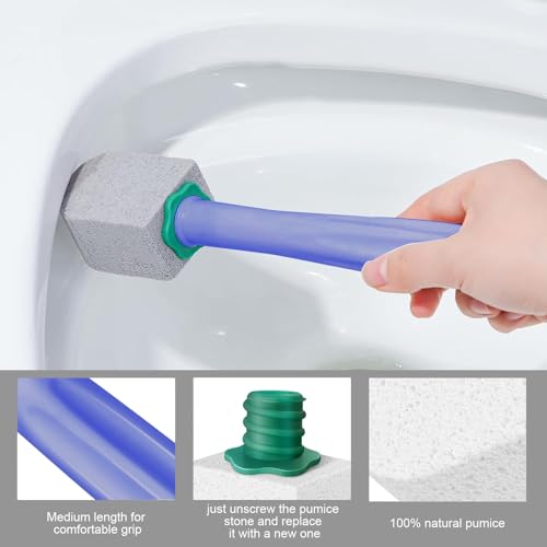 6 Stück bimsstein toilettenreiniger mit Griff,Effektive bimsstein für Toilette,Hartnäckiger Kalk im WC Entfernen Und Urinstein,für die Reinigung von Badezimmer,Küche Spüle(Grau) 2