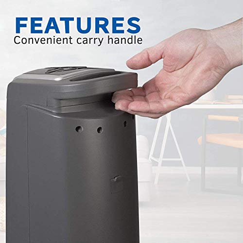 Lasko Ceramic Tower Space Heater With Logic Center Digital Remote Control-Features Built-In Timer And Oscillation, 7.3″L X 9.2″W X 29.75″H, Black 5572 #TOP5