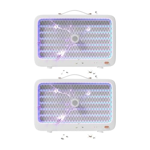 Image of HiCare Portable MosSwatter - Rechargeable UV LED Bug Zapper with 10 Beads | 2000mAh Battery | Indoor & Outdoor Insect Killer | Safe for Kids & Pets (Pack of 2)