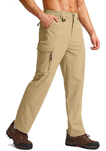 G Gradual Men's Hiking Cargo Pants Water Resistant Quick Dry Lightweight Outdoor Tactical Pants For Men With Multi Pocket (Sand, M) #TOP29