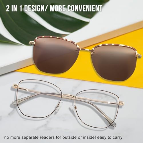 OCCI CHIARI Magnetic Clip on Sunglasses Readers Women Polarized Reading Sunglass 1.0 1.25 1.5 1.75 2.0 2.25 2.5 2.75 3.04