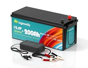 Ingeosolly 12V 200Ah LiFePO4 Deep-Cycle-Batterie