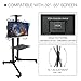 DAWOT Mobile TV Stand on Wheels TV Cart with Adjustable Laptop Shelf and Top Tray for 32-65 Inch up to 132lbs Rolling Floor TV Stand Max VESA 600 * 400mm