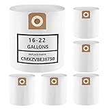6 Pack Replacement 38750 Fine Dust Collection Bags for Craftsman 16-20 Gallon Shop Vacuums, Replace Part CMXZVBE38750 9-38750