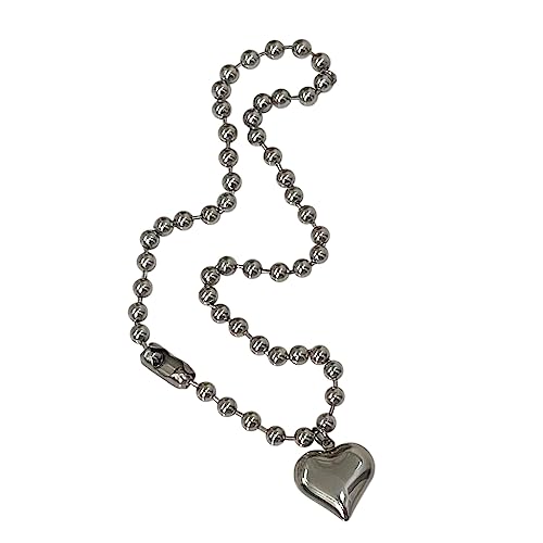 Y2K Jewelry Stainless Steel Love-shape Pendant Fashion Necklace for Women Girls
