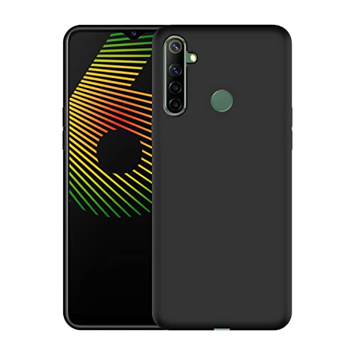 Image of Case Creation Compatible with Realme 6i 2021 Back case, Realme 6i Slim Flexible Smart Look case with 360 Camera All Angle Protection (Pure Black)