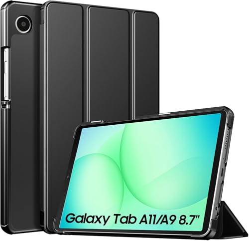 TXWLLIU Hülle für Samsung Galaxy Tab A11 8,7 Zoll 2025/Galaxy Tab A9 8,7 Zoll 2023, Dreifach Gefaltete Klappbare Schutzhülle, Dünne Leichte Schutzhülle, Schwarz