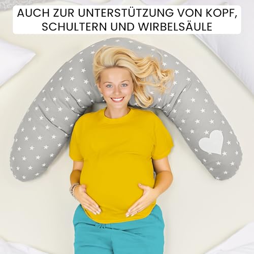 Amilian Stillkissen XXL - Schwangerschaftskissen & Seitenschläferkissen Baby - Pregnancy Pillow und...