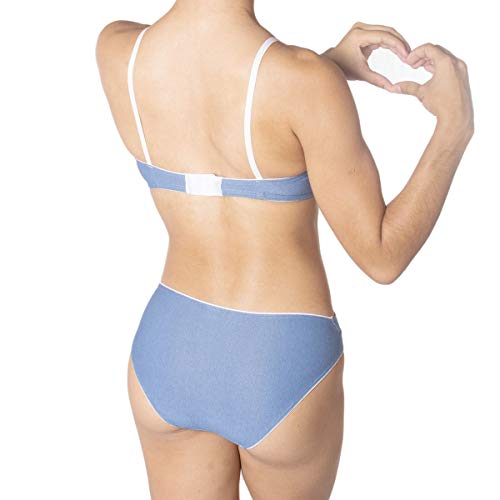 Kit sutiã triângulo acolchoado e calcinha tanga Econfort