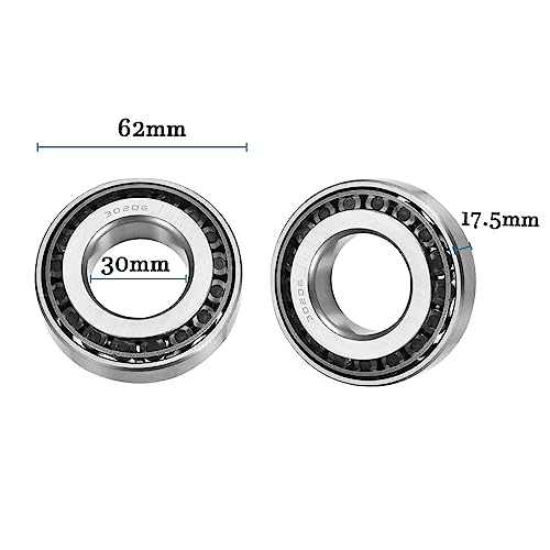 QUARKZMAN 30206 Konisches Rollenlager x 1Stk Chromstahl Kegel und Becher Set für Garten Maschinen und Automobile [30mm x 62mm x 17.5mm]