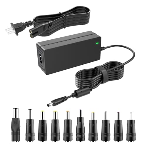 19V DC Power Supply 19V 3.42A Power Adapter for 65W 45W Laptop Monitor Speaker Compatible with Asus/Acer/Gateway/Toshiba Laptop for LG/Acer/Asus Monitor Power Cord with 10tips