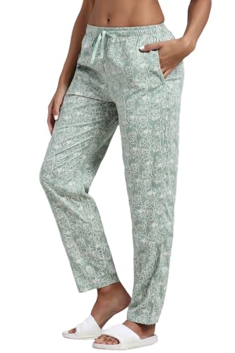 Image of Van Heusen Women's Printed Lounge Pants | Drawstrings & Side Pockets | Ultra Soft Fabric | Relaxed Fit | At home pyjamas | Everyday Comfort | Printed | Style 55306 | Available in Pack of 1 & 2