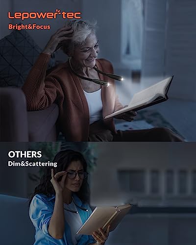 Lepower-Tec L-001-01-22-BK-US Neck Reading Light, 3-Color & 5-Brightness Neck Light, Book Light thumb #6