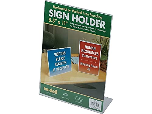 Nudell 35485 - Soporte para letreros inclinados (21,5 x 27,9 cm), color transparente