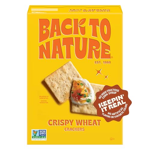 Back to Nature - Crispy Wheat Crackers - Real Ingredients like Wheat Flour & Sea Salt - Non-GMO - 6.5 Ounce