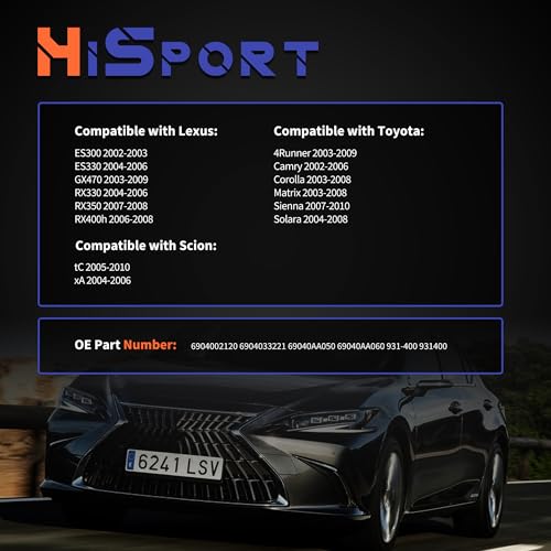 Image of HiSport 6904002120 Door Lock Latch Actuator Front Left Driver Side | Compatible with Lexus ES300 ES330 GX470 RX330 RX350 RX400h Scion tC xA Toyota 4Runner Camry Corolla Matrix Sienna 2002-2010