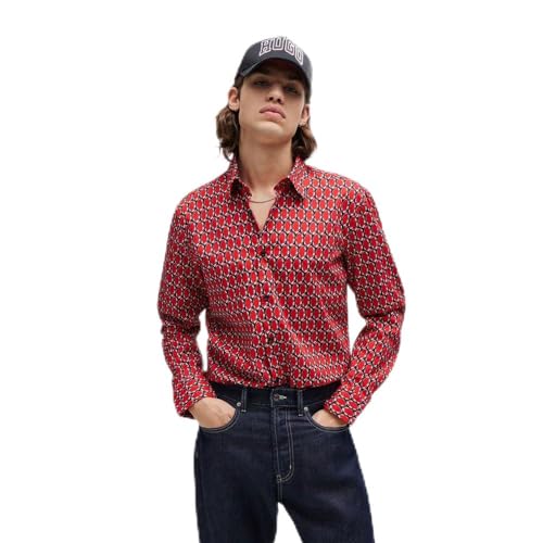 HUGO Ermo t-shirt para homem, Open Pink693., L