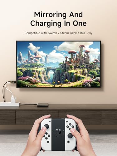 Image of Hagibis Switch2 Dock for Nintendo Switch 1 /2, USB C to HDMI Cable Adapter with 8K@60Hz HDMI, 100W PD, Type-C to HDMI Adapter for Laptop, Tablet, SteamDeck, ROG Ally (Black 8K@60Hz)