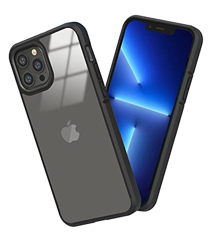 Image of Golden Sand for Apple iPhone 13 Pro Max Case - Ice Crystal Hybrid Scratch-Resistant, Shockproof Slim Back Cover, Transparent PC Military Grade TPU, Graphite Black