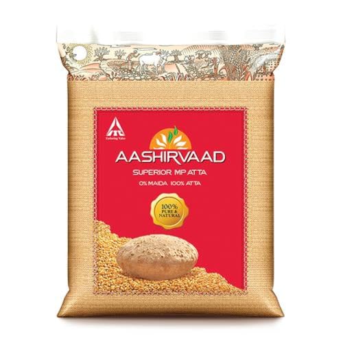 Aashirvaad Flour Atta 2kg | High in Fiber & Essential Nutrients | Ideal for Soft & Healthy Chapatis | No Added Preservatives | Perfect for Balanced Meals (Pack of 1)