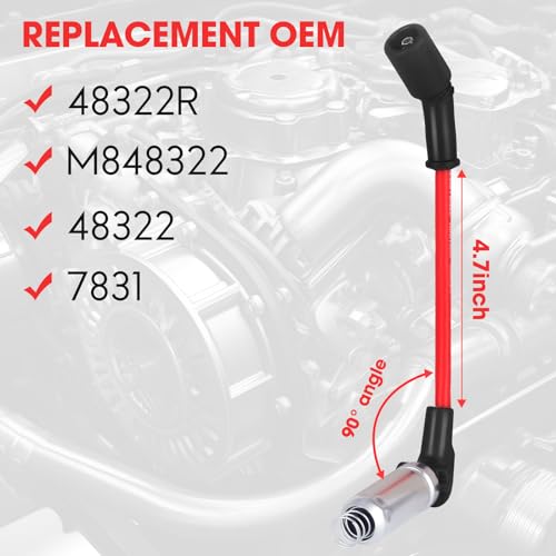 Ozikutech 8 Pcs Spark Plug Wires Set Compatible with Chevy Silverado Avalanche Suburban Tahoe GMC Sierra Yukon Cadillac Escalade with 4.8 5.3 6.0 6.2 V8 Engine Replace OEM# M848322 48322 48322r