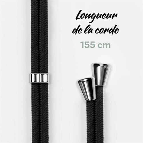 Coque Samsung Galaxy S26 chaîne amovible cordon antichoc noir anti-perte ONEFLOW - 6