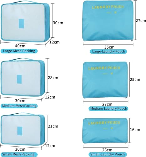 Image of Travel Organizer, Packing Cubes for Travel, Travel Essentials, Toiletry Bag, Packing Bags for Clothes, Travel Organizer for Women, Travel Pouch, Travel Organizer (SKY BLUE)