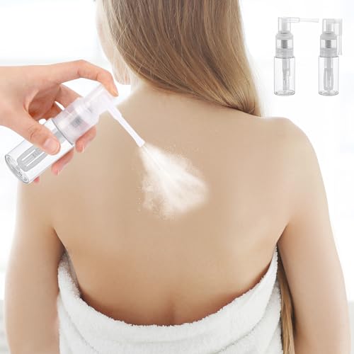 2 Pcs Empty Powder Spray Bottle for Makeup, Cake Glitter, Barber, Dry Cleaning, Dusting and Crafts3
