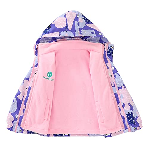 Girls Jacket 3 In 1 Detachable Liner Fleece Windproof Waterproof Lightweigt Coat With Hood3