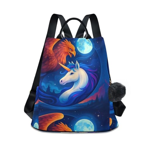 Sac à dos licorne tendance Fantasy Scene Griffin compartiment zippé poignée cuir
